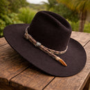 Chapéu Country Western com Chocalho de Cobra